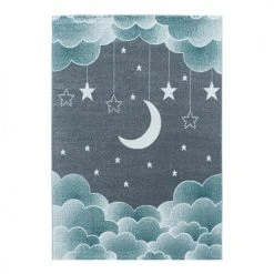J&Kids Tapis Enfant En Polypropylène Bleu Ø 160