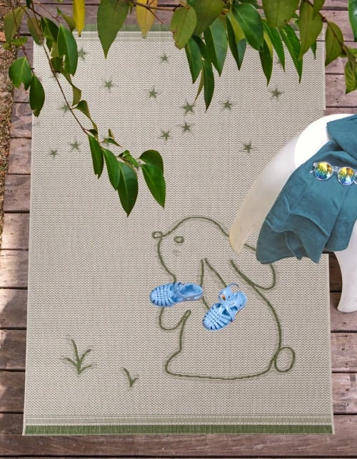 AFK Living Tapis Enfant Intérieur Exterieur Petit Lapin 120x170 – Image 3