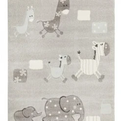 Esprit Tapis Enfant Motif Animaux Gris 133x200