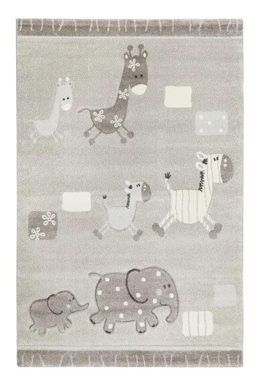 Esprit Tapis Enfant Motif Animaux Gris 133x200