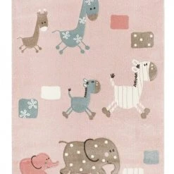 Esprit Tapis Enfant Motif Animaux Rose 133x200