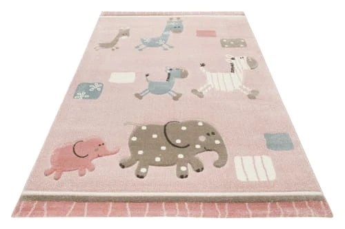 Esprit Tapis Enfant Motif Animaux Rose 160x225 – Image 5