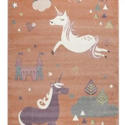 Esprit Tapis Enfant Motif Licorne Orange 133x200