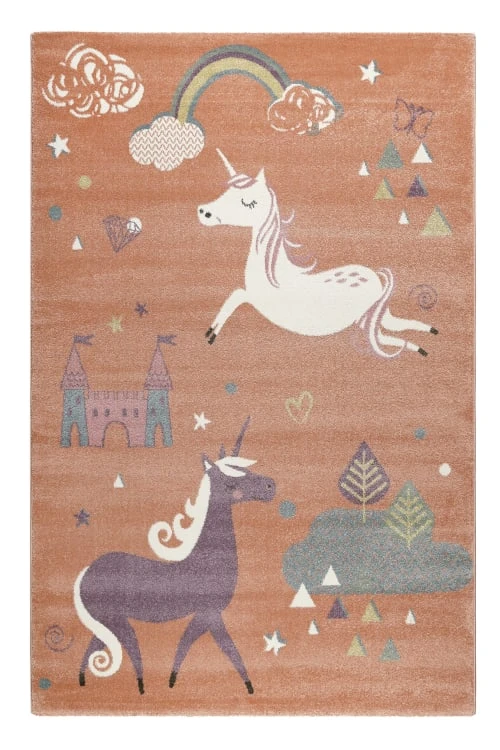 Esprit Tapis Enfant Motif Licorne Orange 80x150