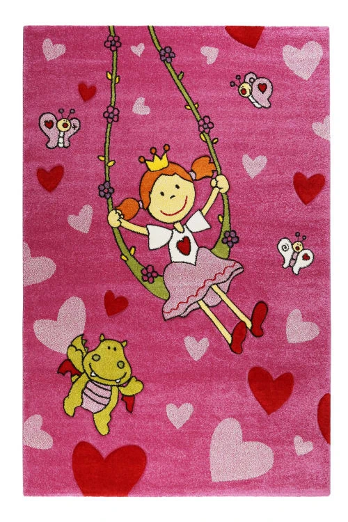 SIGIKID Tapis Enfant Motif Princesse Rose 160x225