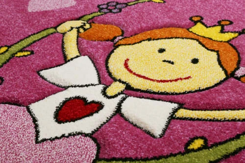 SIGIKID Tapis Enfant Motif Princesse Rose 160x225 – Image 3