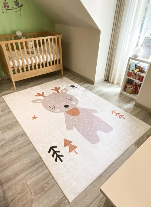 Nazar Tapis Enfant Motif Renne Marron 160x230 – Image 2