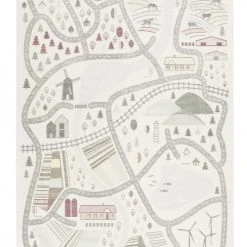 Smart Kids Tapis Enfant Plat Réversible Motif Forêt Ou Ville 100X160