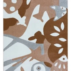 AFK Living Tapis Enfant Puzzle Forêt Marron 135x190