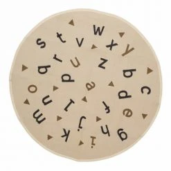 AFK Living Tapis Enfant Rond Alphabet Beige 135x135