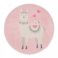 Un Amour De Tapis Tapis Enfant Rose 100x100 Rond