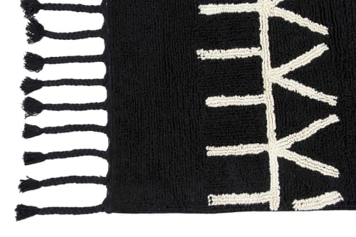 Lorena Canals Tapis Enfant Tapis Ethnique Design En Coton Noir 140x200 – Image 3