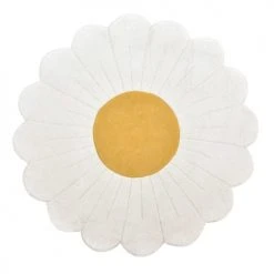 Lilipinso Tapis Enfant Tapis Fleur De Camomille En Coton Jaune