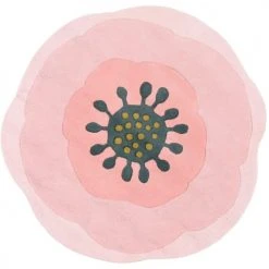Lilipinso Tapis Enfant Tapis Fleur En Coton Rose