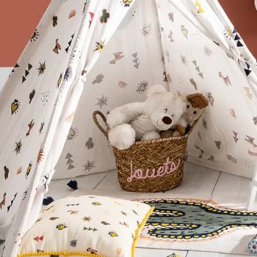 Future Home Tapis Enfant Tapis Imprimé Coton Blanc Cactus 50x120cm – Image 3