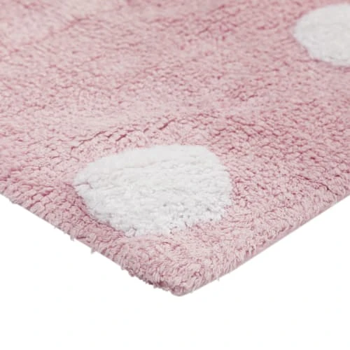 Lorena Canals Tapis Enfant Tapis Lavable à Pois Blancs En Coton Rose 120x160 – Image 6