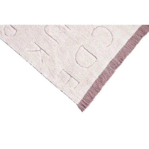 Lorena Canals Tapis Enfant Tapis Lavable Alphabet En Coton Blanc 90x130 – Image 5