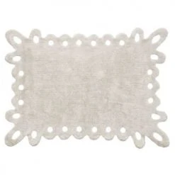 Lorena Canals Tapis Enfant Tapis Lavable Avec Broderie En Coton Beige 120x160