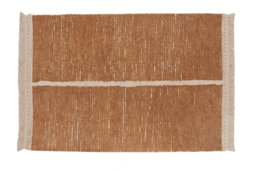 Lorena Canals Tapis Enfant Tapis Lavable En Coton Marron Et Ligne Blanche 170x240 – Image 3