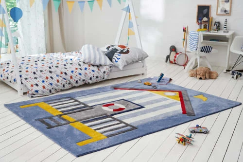 Esprit Tapis Enfant Tapis Motif Cabine De Plage Colorée 160x225 – Image 2