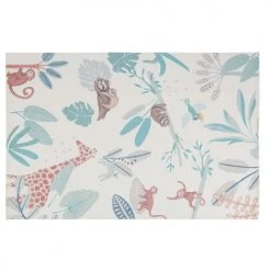 Maisons Du Monde Tapis Enfant Tapis Motifs Jungle Multicolore Imprimés En Coton Recyclé 120x180