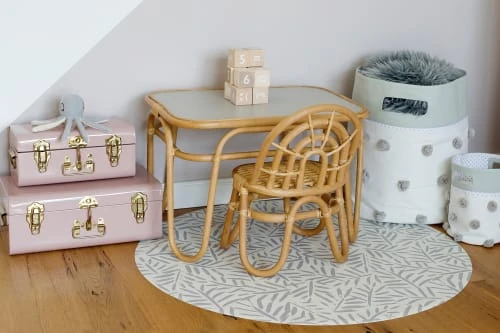 ToddleKind Tapis Enfant Tapis Multifonction En Vinyle Bébé Gris Diamètre 105cm – Image 3