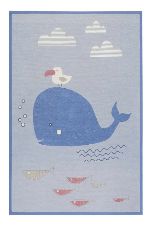 Esprit Tapis Enfant Tapis Plat Réversible Thème Baleine 160x230