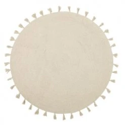 Maisons Du Monde Tapis Enfant Tapis Rond à Pompons En Coton écru D100