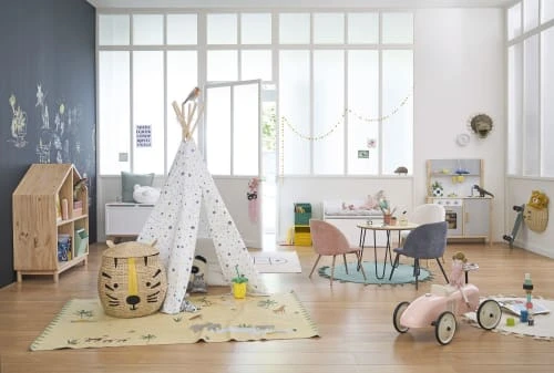 Maisons Du Monde Tapis Enfant Tapis Rond à Pompons En Coton Vert D100 – Image 6