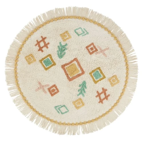 Maisons Du Monde Tapis Enfant Tapis Rond Tufté Motifs Berbères à Franges 120