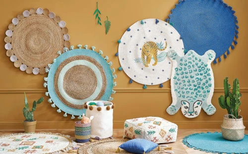Maisons Du Monde Tapis Enfant Tapis Rond Tufté Motifs Berbères à Franges 120 – Image 4