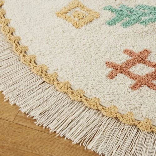 Maisons Du Monde Tapis Enfant Tapis Rond Tufté Motifs Berbères à Franges 120 – Image 2