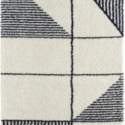 Nazar Tapis Enfant Tapis Shaggy Géométrique Enfants Bleu 120x160