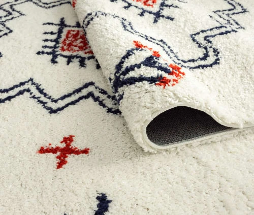 Nazar Tapis Enfant Tapis Shaggy Motifs Aztèque Enfants Bleu 160x230 Cm – Image 3