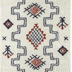 Nazar Tapis Enfant Tapis Shaggy Motifs Aztèque Enfants Bleu 160x230 Cm