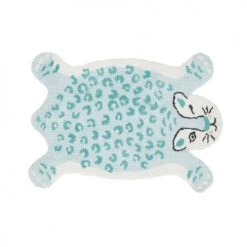 Maisons Du Monde Tapis Enfant Tapis Tufté En Forme De Léopard Bleu En Coton OEKO-TEX® 100x76
