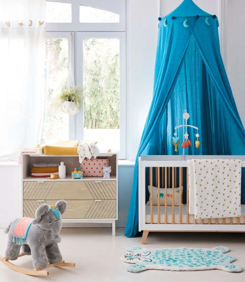 Maisons Du Monde Tapis Enfant Tapis Tufté En Forme De Léopard Bleu En Coton OEKO-TEX® 100x76 – Image 3