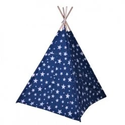 Wadiga Tipis Enfant Tente De Jeu Pour Enfant Tipi Bleu Avec étoiles Blanches