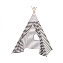 Wadiga Tipis Enfant Tente De Jeu Pour Enfant Tipi Gris Et Blanc Rayures