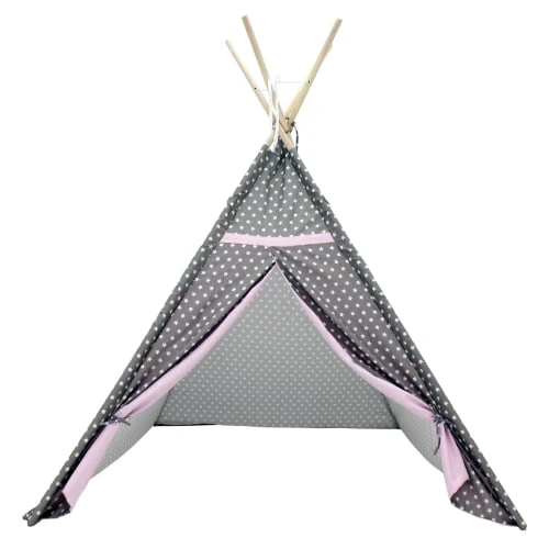 ECD Germany Tipis Enfant Tente De Tipi Gris 115 X 115 X 160 Cm Polyester – Image 5