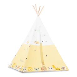 Beeloom Tipis Enfant Tente Tipi Pour Enfants En Bois Naturel Et Coton Jaune