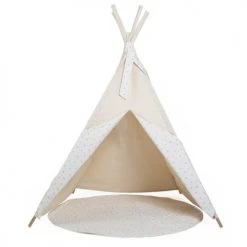 Wookids Tipis Enfant Tipi Enfant Beige étoiles Blanc