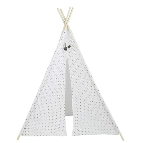 Maisons Du Monde Jouets Enfant Tipi Enfant Blanc Motifs étoiles Noires Et Pin