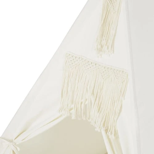 Maisons Du Monde Tipis Enfant Tipi Enfant En Coton Et Bois De Pin Blanc Avec Tapis – Image 4