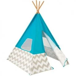 KidKraft Tipis Enfant Tipi Enfant En Toile Et Bambou Turquoise