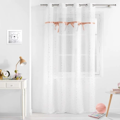 Douceur D'Intérieur Rideaux Enfant Voilage Impression Métal Nœuds 140x240cm